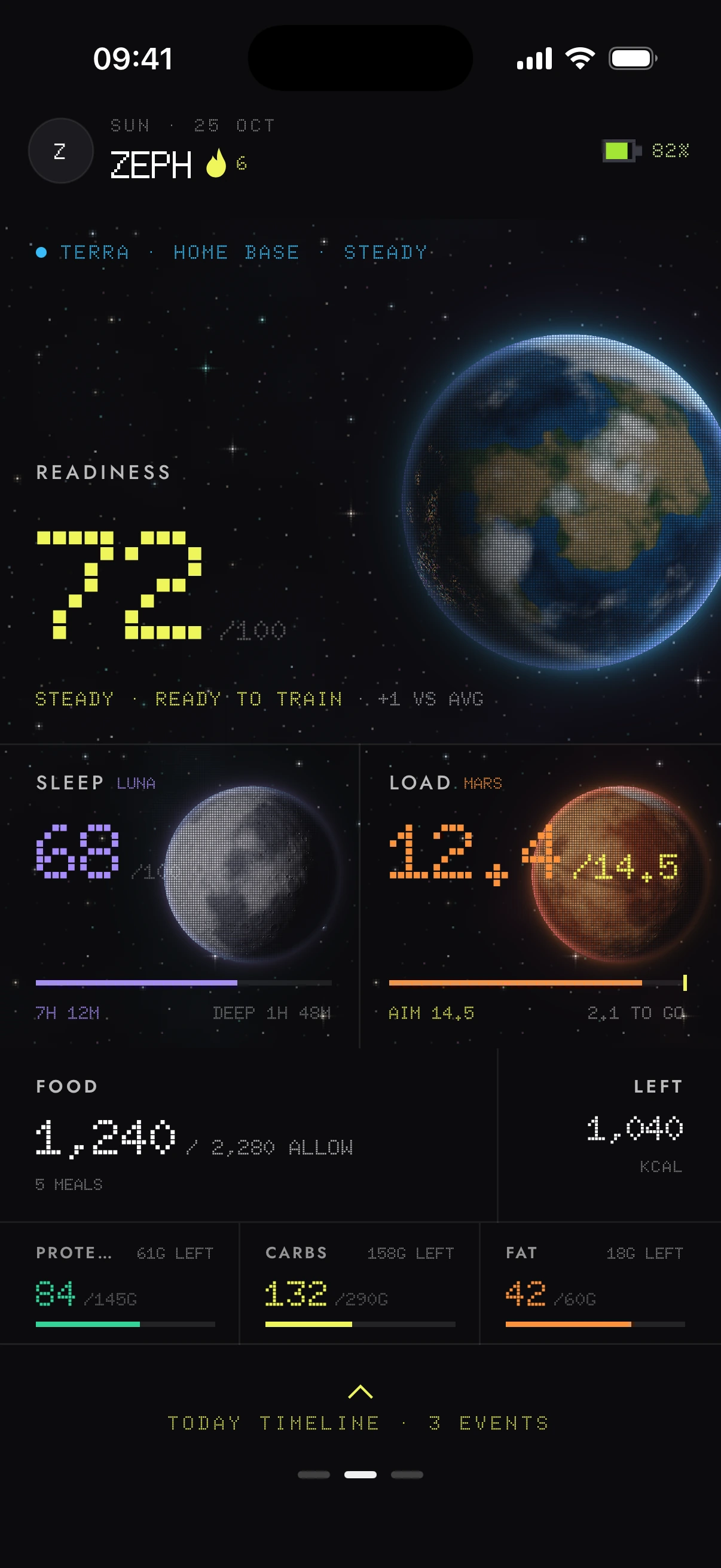NEXTBODY App 首页：准备度、睡眠与训练负荷